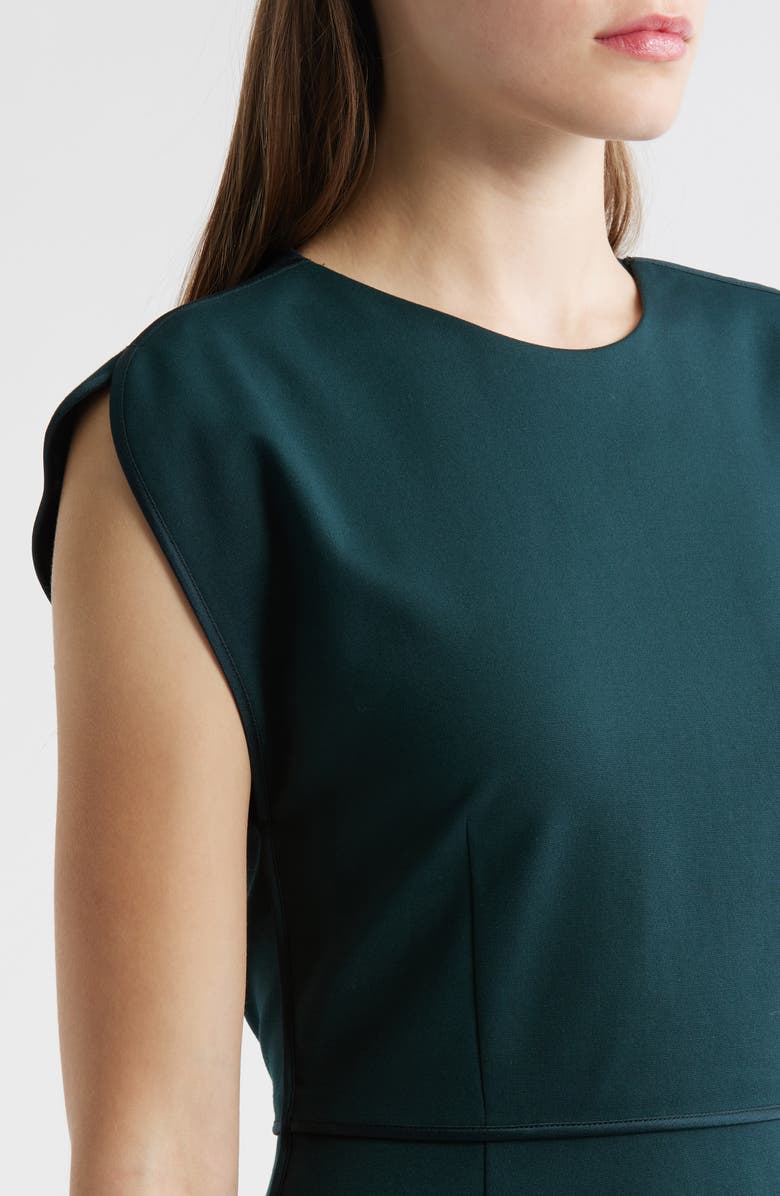 BOSS Detira Cap Sleeve Sheath Dress, Alternate, color, Pine Green