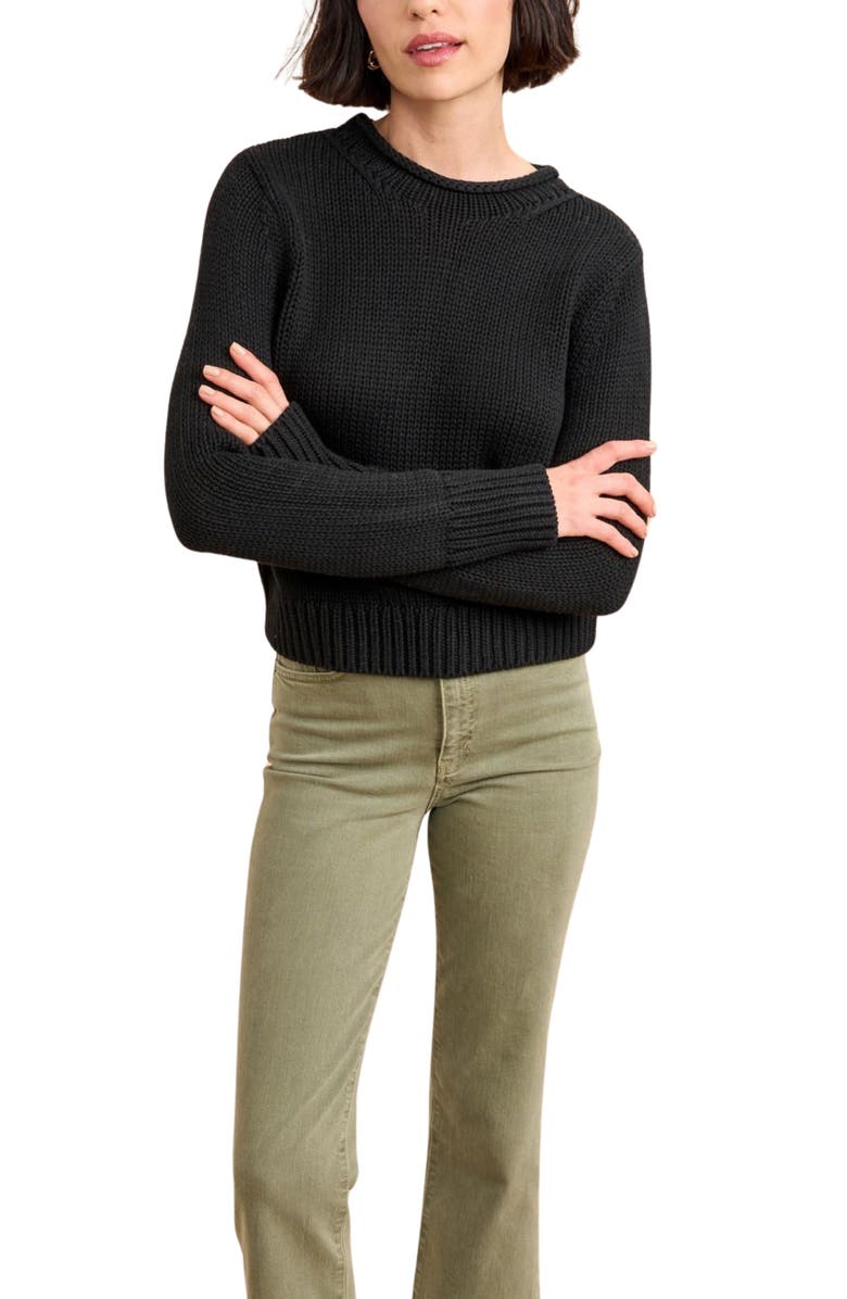 La Ligne Solid Mini Marina Sweater, Alternate, color, Black