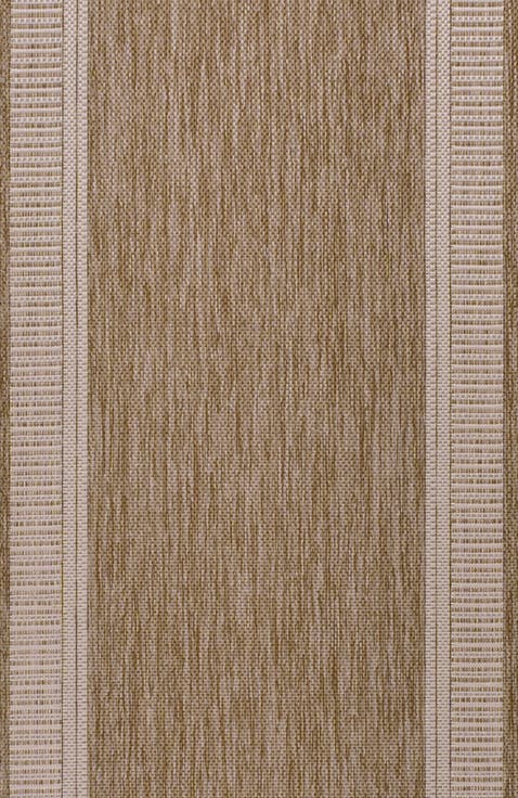 Hali Coastal Casual Wide Stripe Border Indoor/Outdoor Area Rug