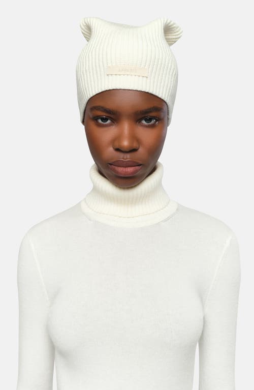 Apparis Cara Logo Patch Beanie In White