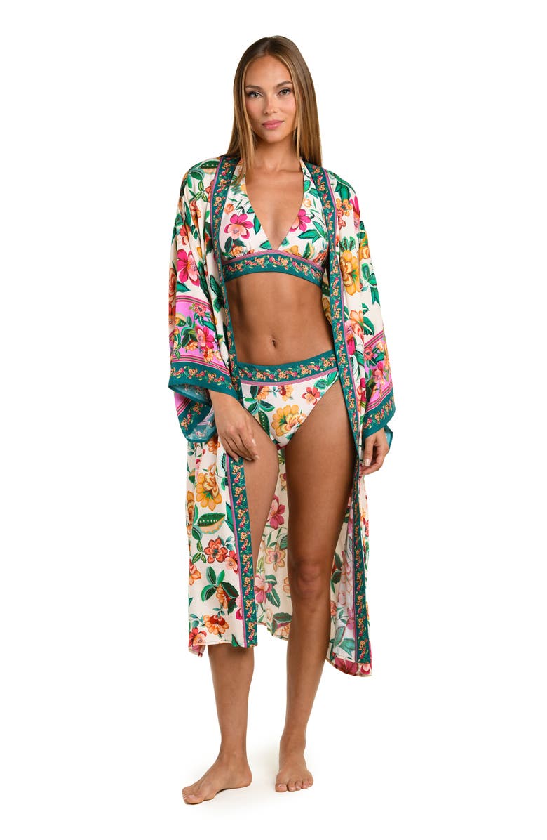 Sunshine 79 Zen Garden Satin Cover-Up, Alternate, color, Blue/ Green Multi