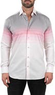 Maceoo Fibonacci Jacqdegrade Pink Contemporary Fit Button-Up Shirt