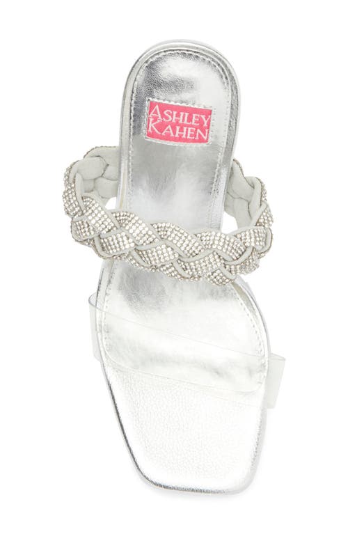 Ashley Kahen Melrose Cutout Wedge Rhinestone Sandal In Silver