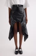 Givenchy Belted Asymmetric Leather Biker Skirt