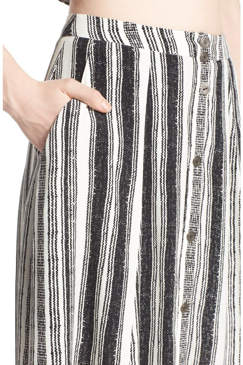 ASTR Off the Shoulder Crop Blouse, Alternate, color, WHITE/ BLACK