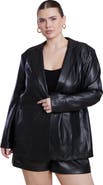 ELOQUII Perforated Faux Leather Blazer