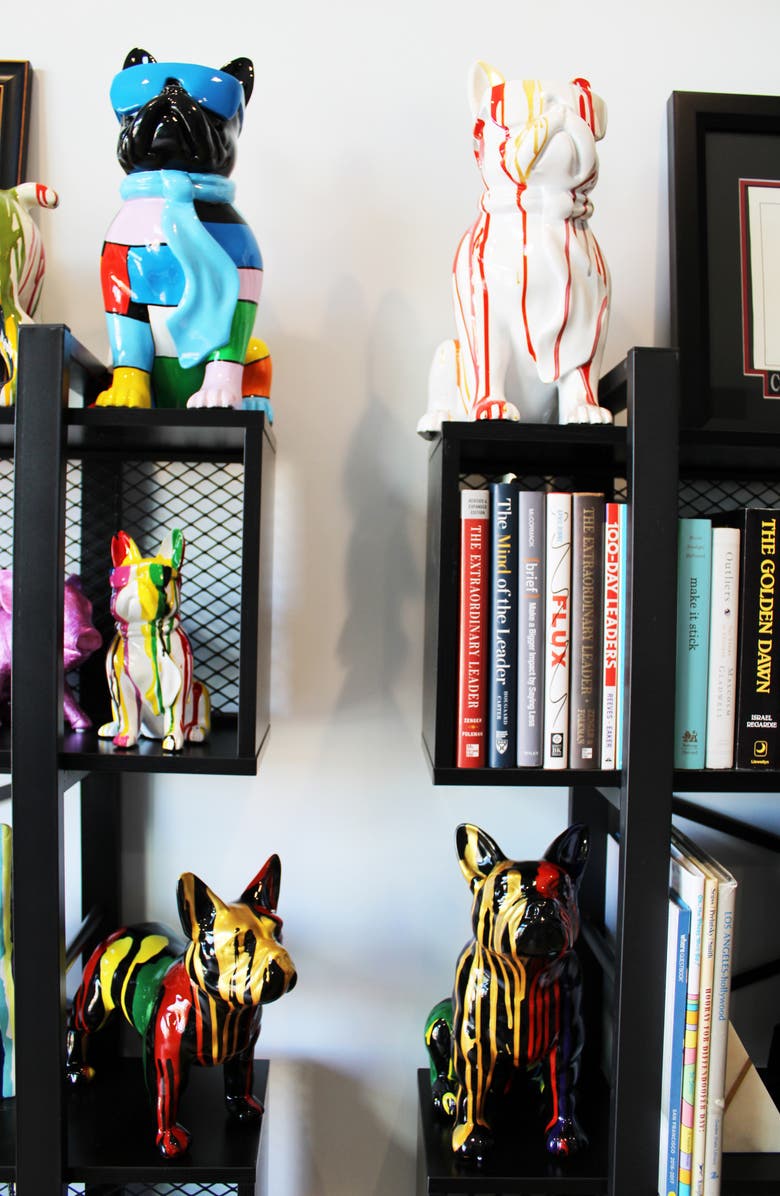 INTERIOR ILLUSIONS Colorful Graffiti Bulldog Art Sculpture, Alternate, color, 