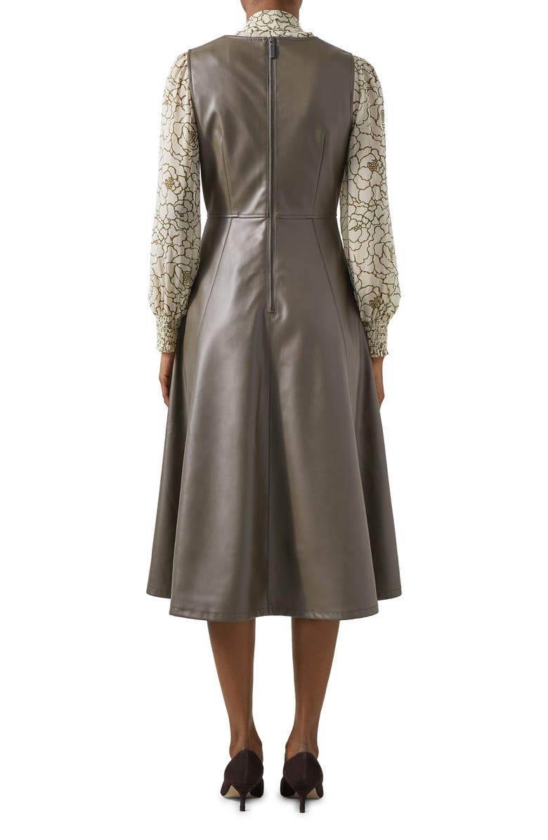 LK Bennett Laurie Faux Leather Pinafore Dress, Alternate, color, 