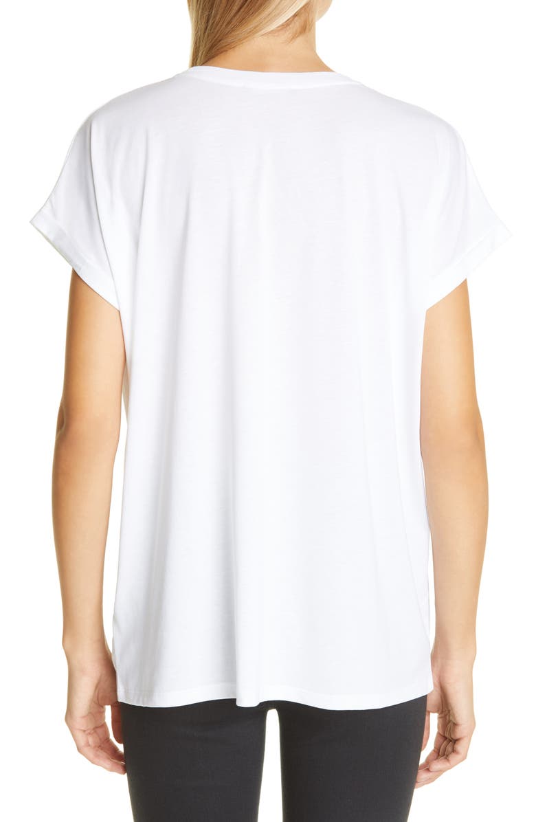 Balmain Flocked Logo Cotton T-Shirt, Alternate, color,