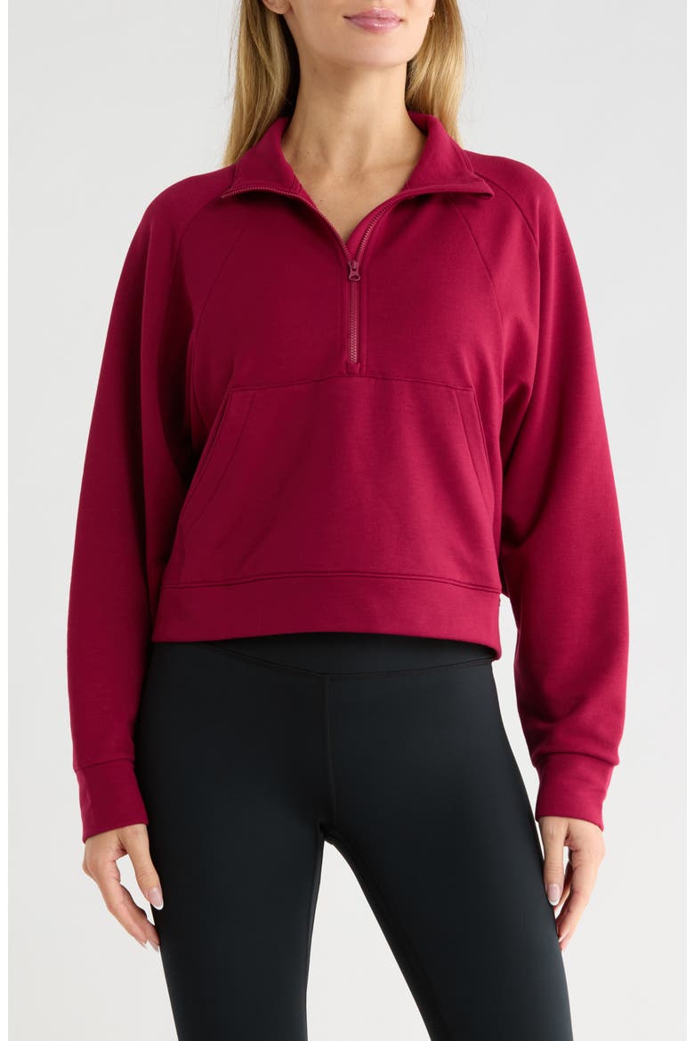 Cozy Knit Half-Zip Sweatshirt, Main, color, BURGUNDY BEET