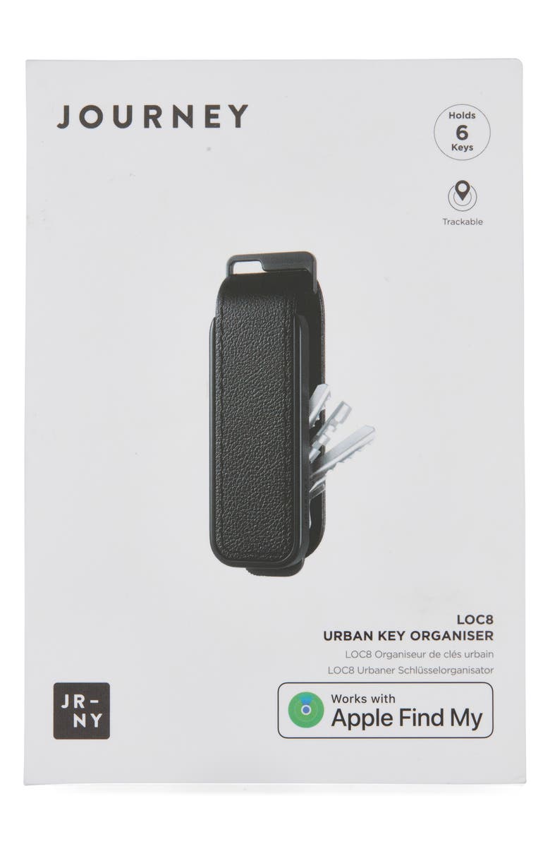 JOURNEY LOC8 Trackable Leather Key Organizer, Alternate, color, Black