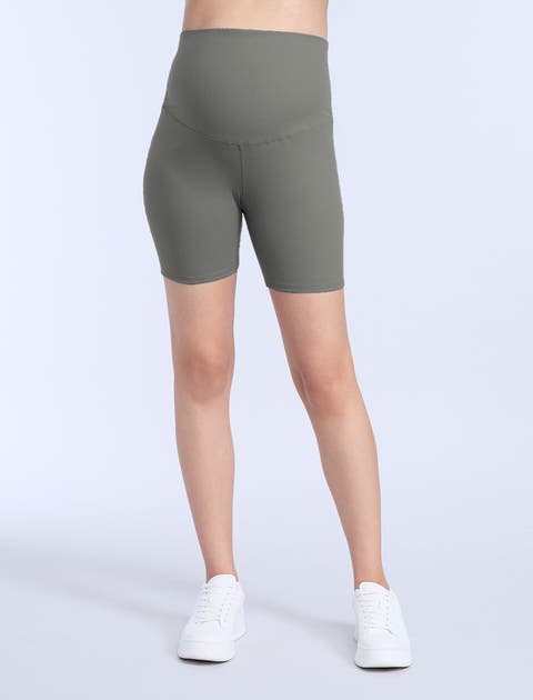 6 1/2" Ribbed Maternity Biker Short