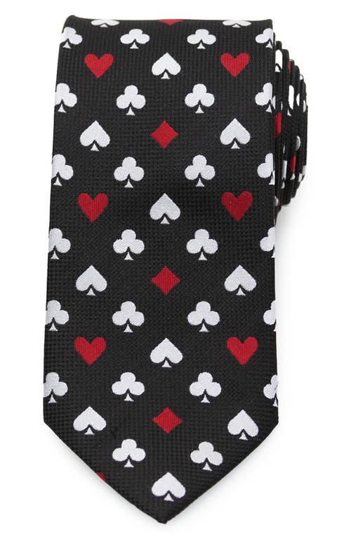 Cufflinks, Inc . Card Suits Jacquard Silk Blend Tie In Black
