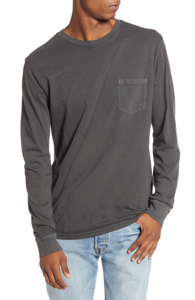 RVCA Pigment Dyed Long Sleeve Pocket T-Shirt, Main, color,