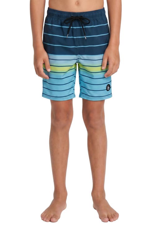 Kids' Manic Mod Quarta Ombre Stripe Board Shorts