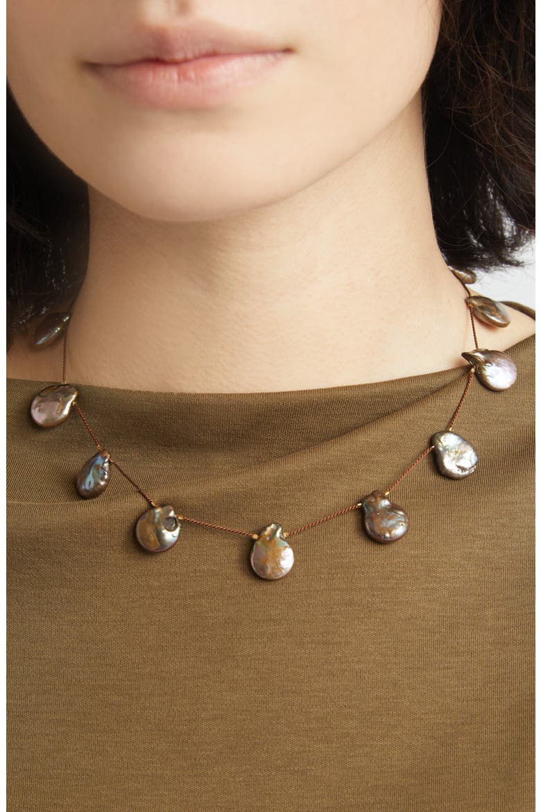Desnuda Freshwater Pearl Station Necklace, Alternate, color, SPACE