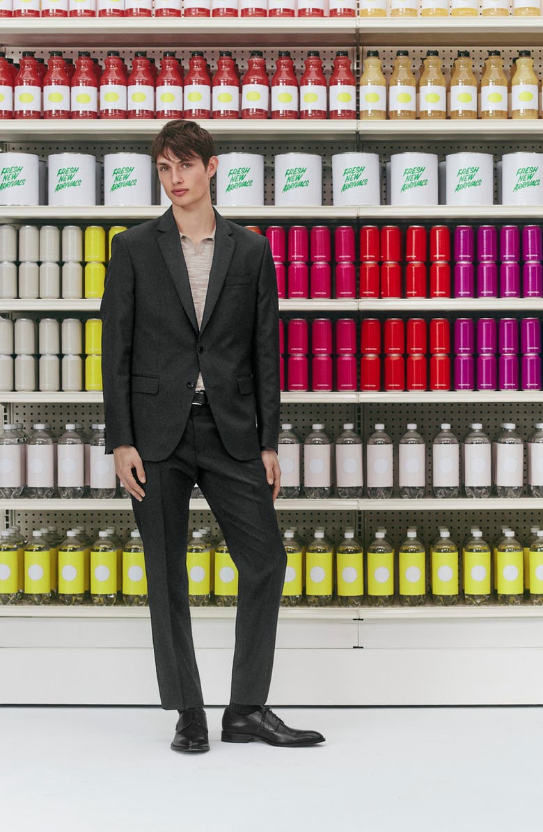 BOSS Genius Slim Fit Wool Suit Pants, Alternate, color, Black