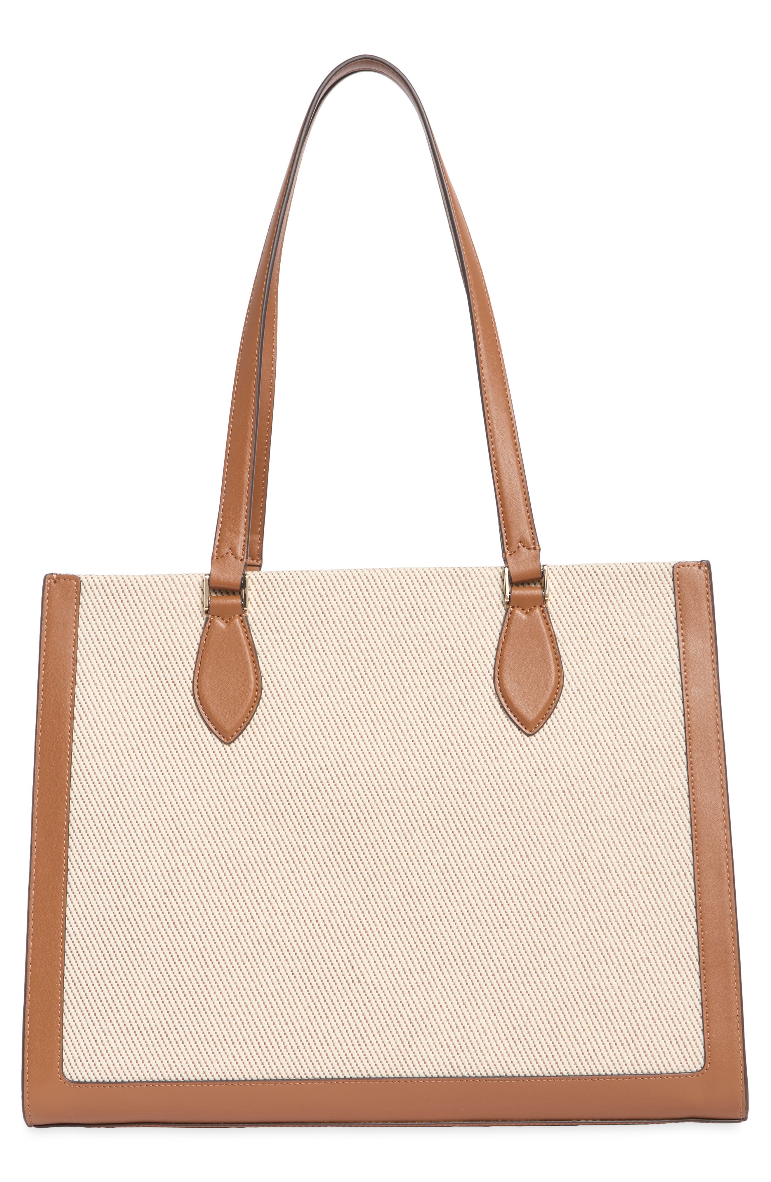 Large Ellie Canvas Tote, Alternate, color, WARM GINGERBREAD