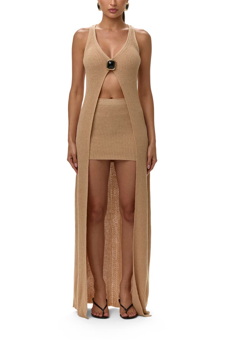 Knit Miniskirt, Alternate, color, BEACH BEIGE