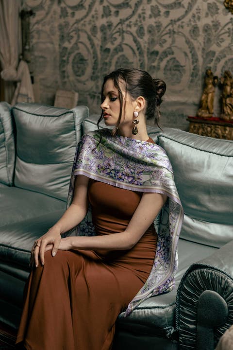 Lilla - Long Satin Silk Scarf for Women