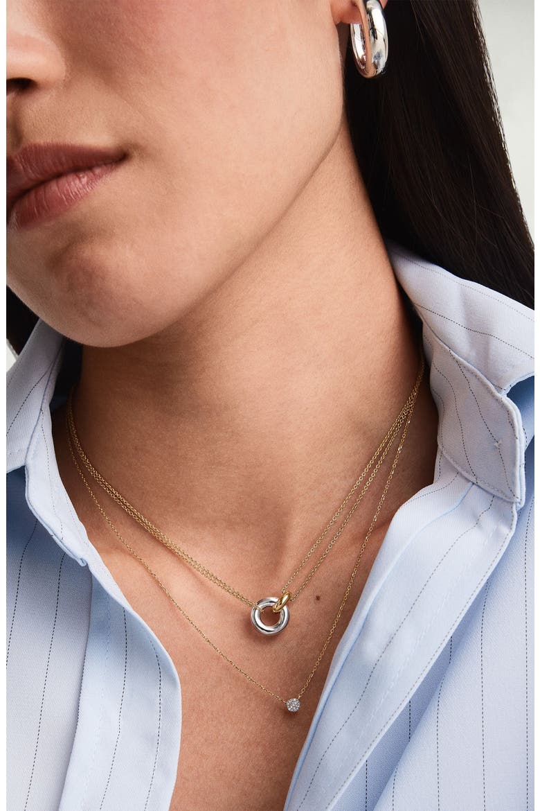 Linked Necklace, Alternate, color, Gold / Silver