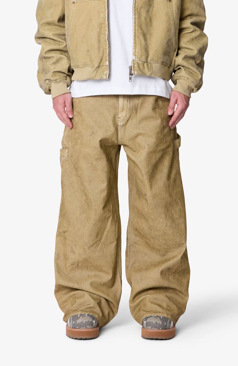 mnml Flocked Oversize Work Pants, Main, color, Tan