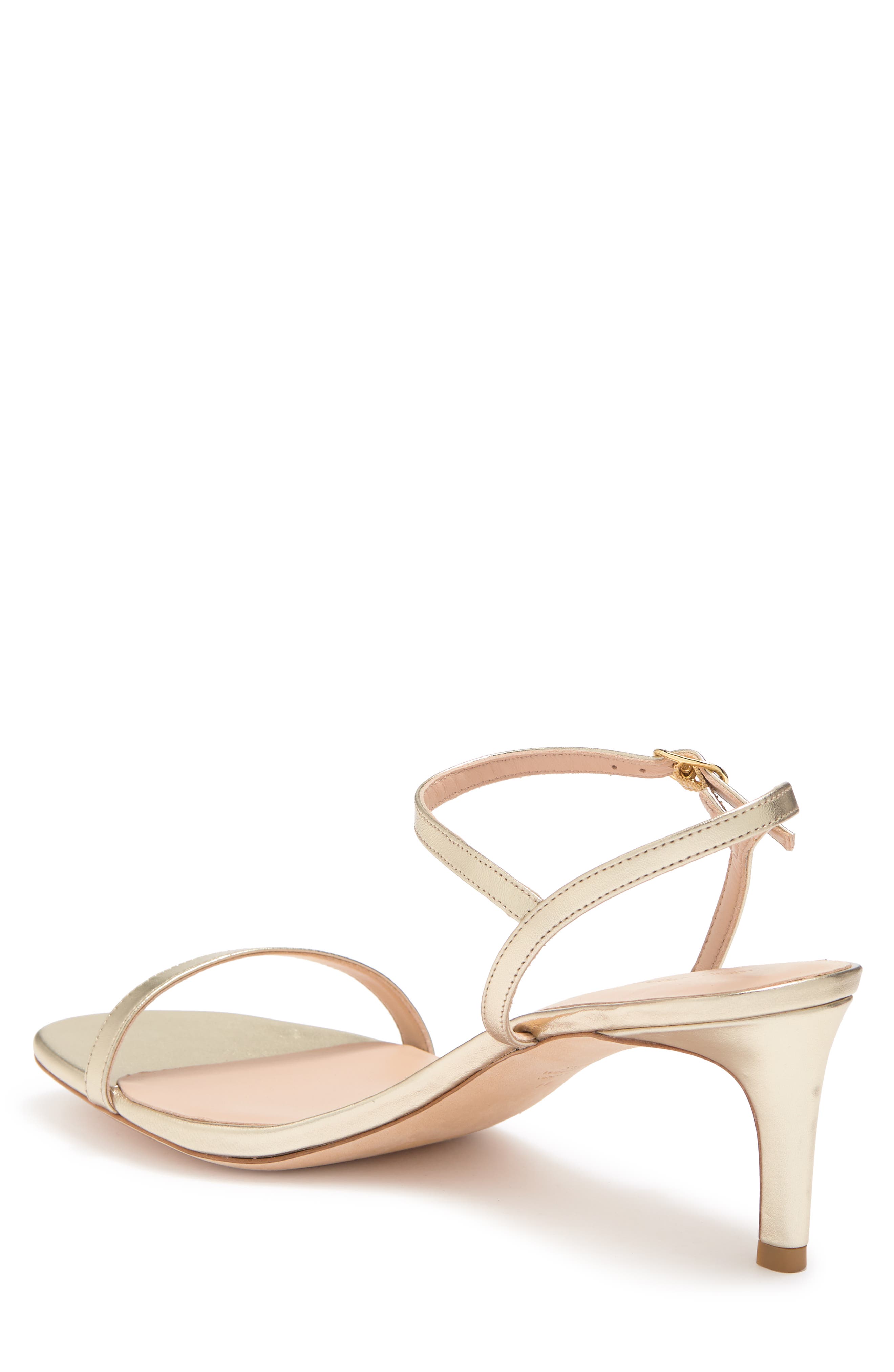 Stuart Weitzman Dancer Metallic Leather Stiletto Sandal, Alternate, color, Platino
