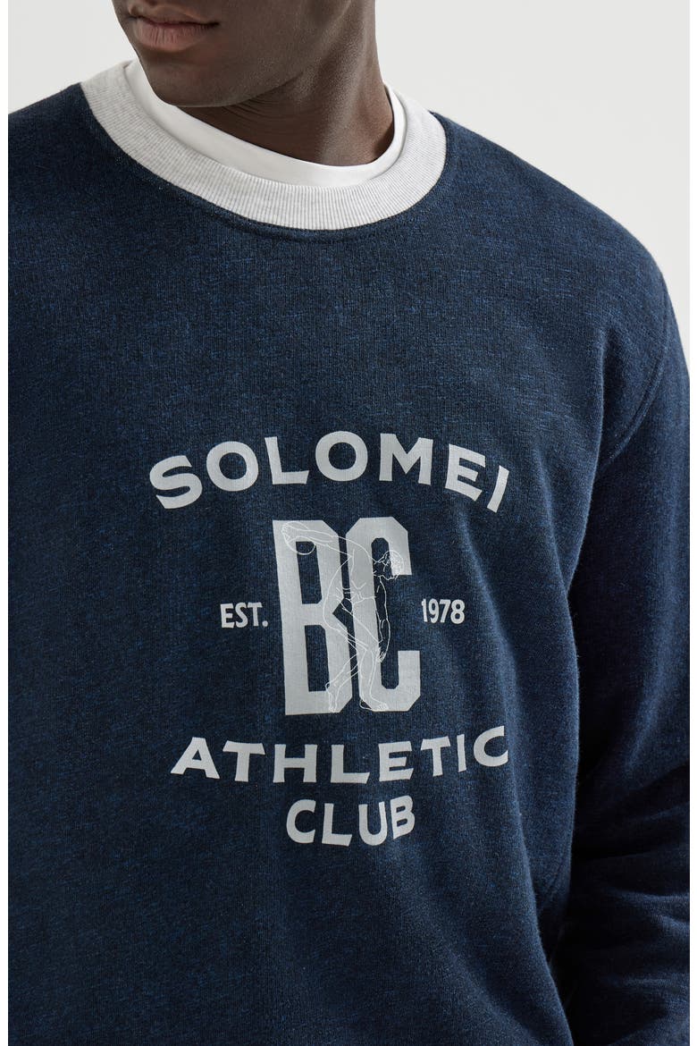 Cotton French terry sweatshirt, Alternate, color, Navy Blue