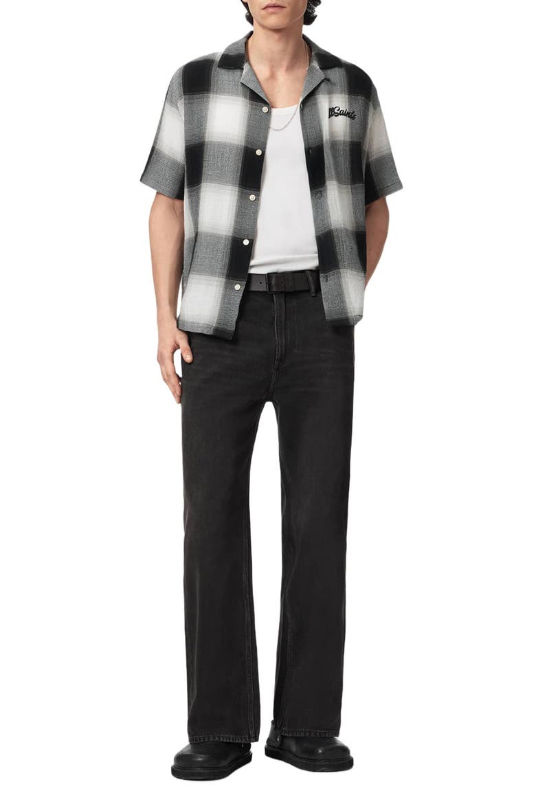 Fade Out Plaid Camp Shirt, Alternate, color, WHISPER GREY