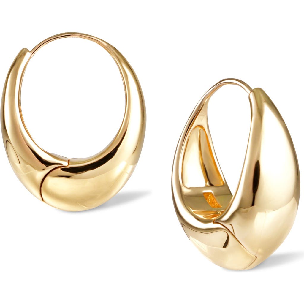 Rc Retro Chic Drop Hoop Earrings In Gold