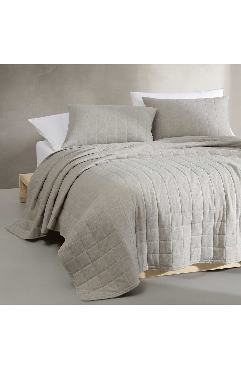 Calvin Klein Mélange Flannel Quilt, Alternate, color, Natural