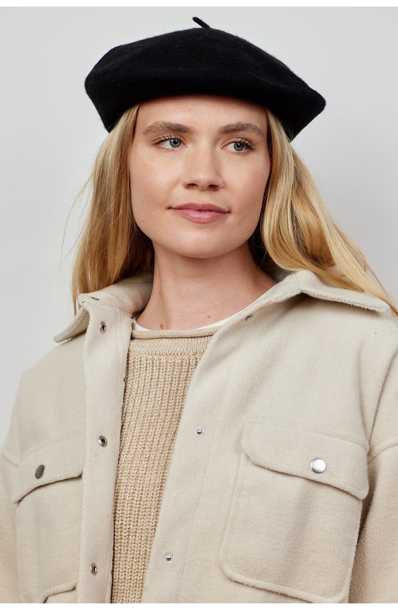 Hat Attack Classic Beret, Alternate, color, Black