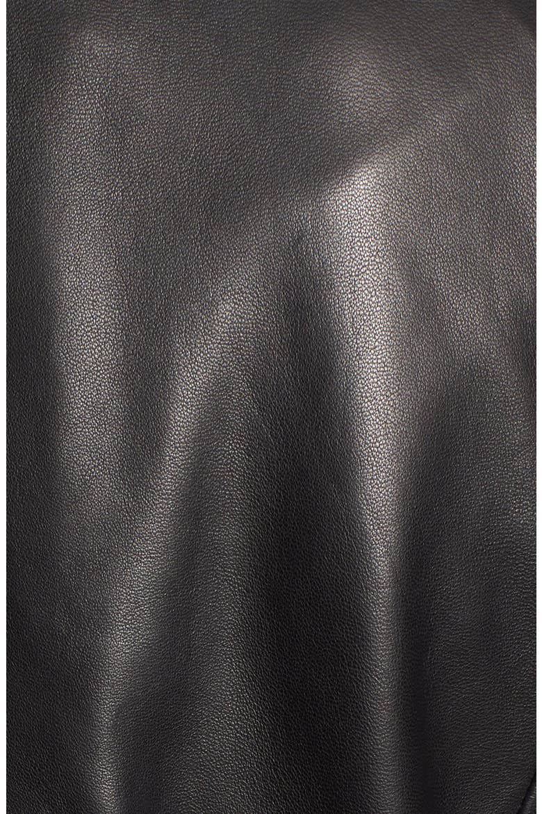 Leather Moto Jacket, Alternate, color, BLACK
