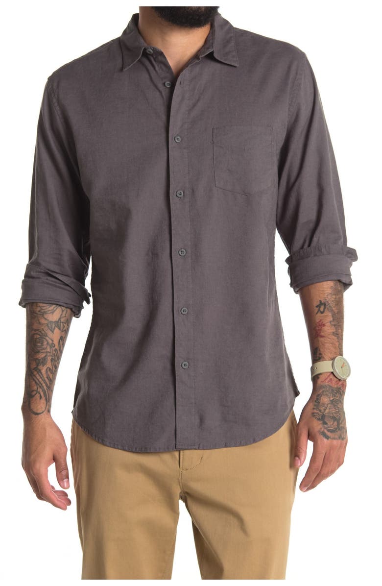 Onia Abe Linen Blend Regular Fit Shirt, Main, color,