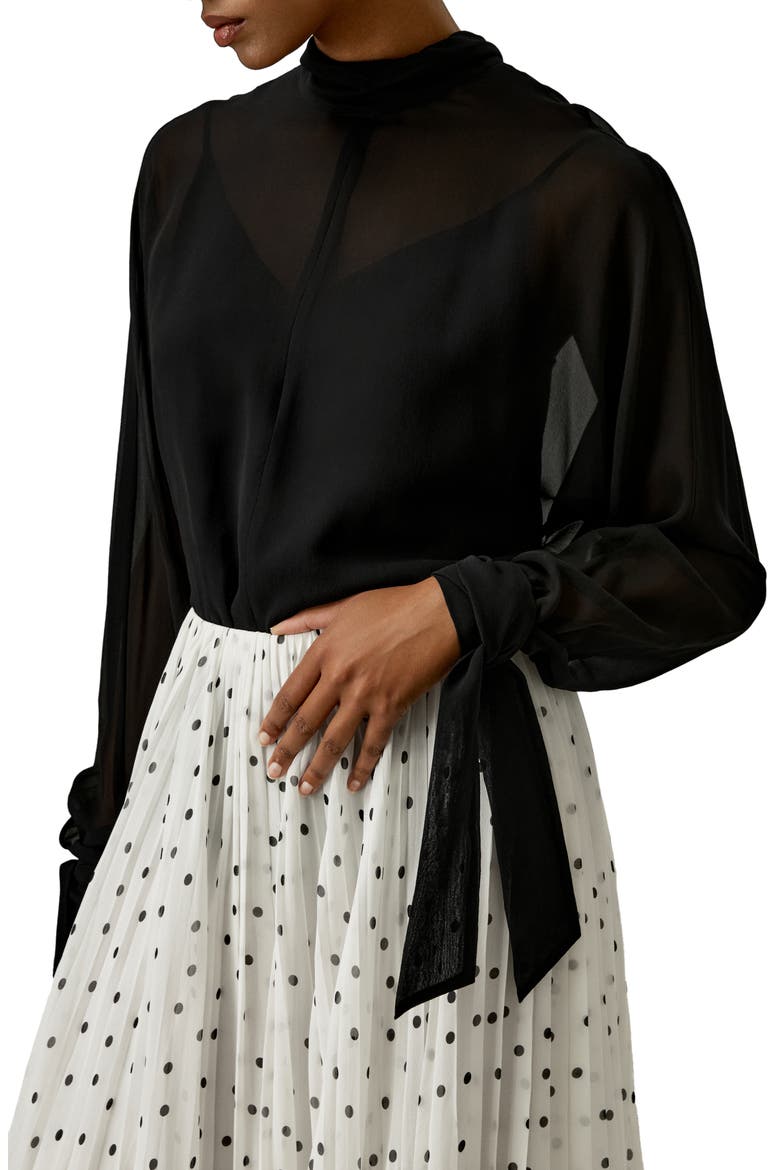 Women's Floaty Batwing Sleeve Blouse Set, Main, color, Black