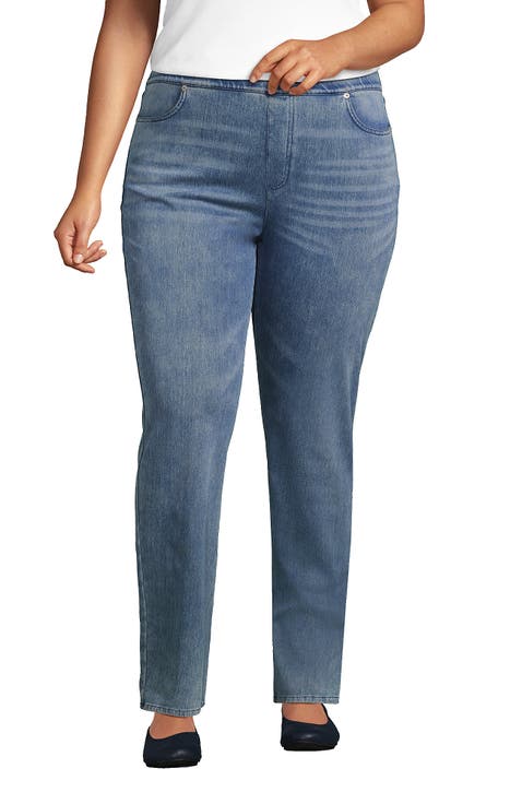 Starfish High Rise Knit Denim Straight Jeans