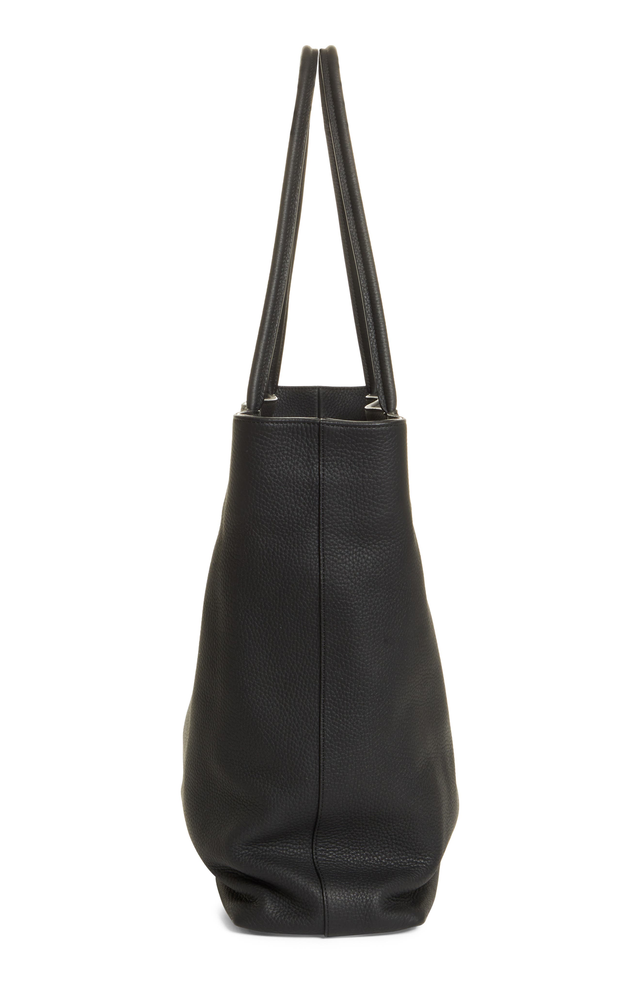 The Row Large Zip Leather Shopper, Alternate, color, 