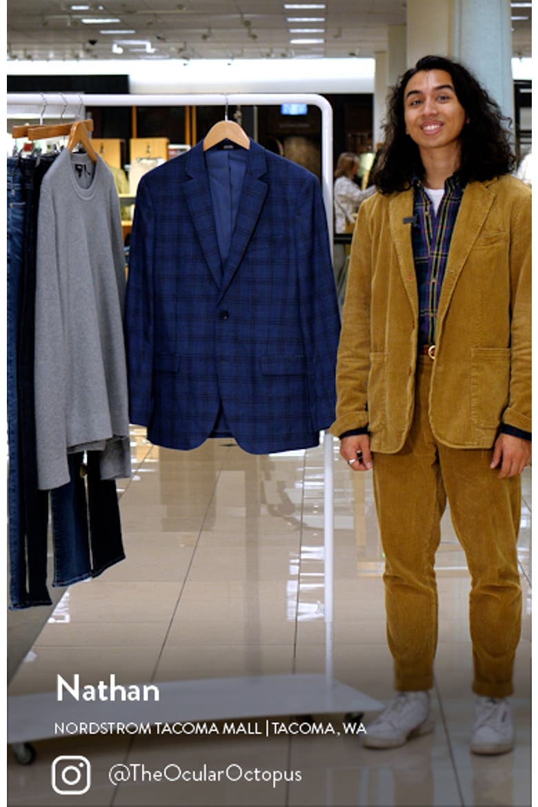 Trim Fit Plaid Wool Blend Sport Coat video