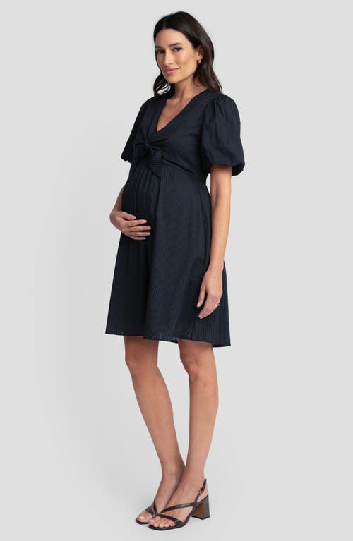 Seraphine Women's Maternity Front Bow Dress In Blue