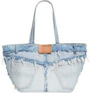 Alexander Wang Punch Denim Fray Tote