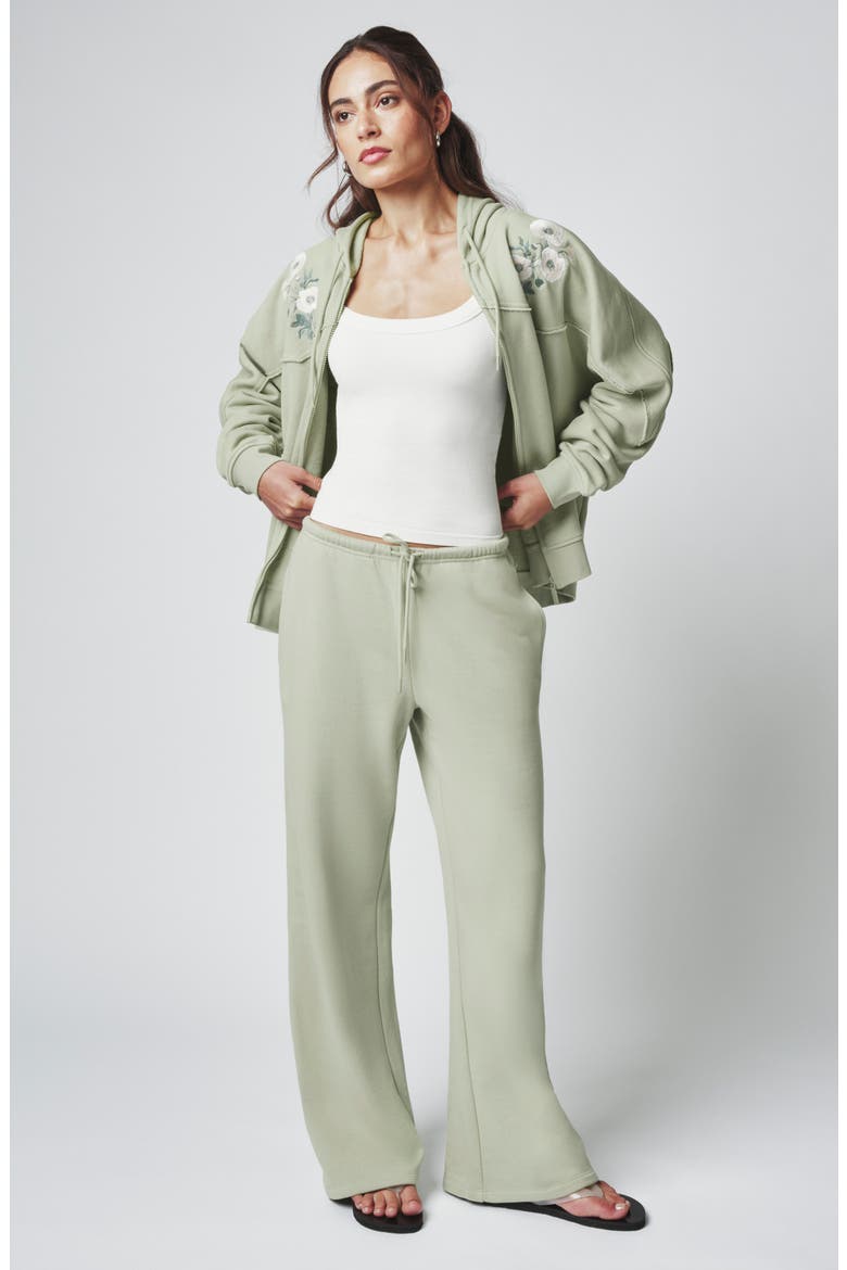 Seam Detail Wide Leg Lounge Pants, Alternate, color, DESERT SAGE