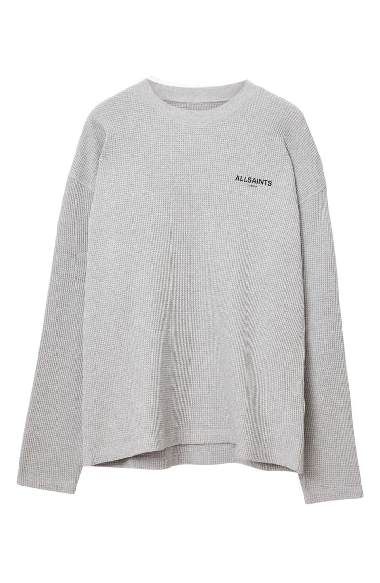 AllSaints Sect Waffle Knit Sweatshirt, Alternate, color, Light Grey Marl