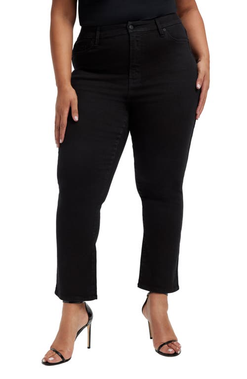 Good American Good Curve Never Fade High Waist Straight Leg Jeans In Black