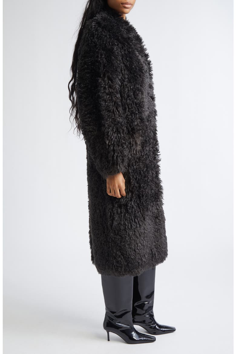Carolina Faux Shearling Coat, Alternate, color, SMOKE GREY