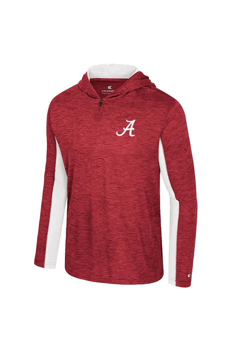 Men's Colosseum Crimson Alabama Crimson Tide Always Sunny Quarter-Zip Hoodie, Alternate, color, Crimson