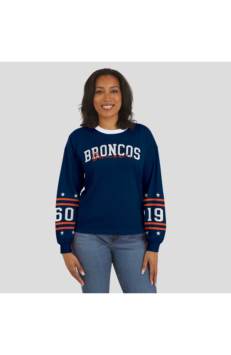 WEAR by Erin Andrews Women's WEAR by Erin Andrews  Navy Denver Broncos Sport Long-Sleeve T-Shirt, Alternate, color, Navy