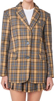 English Factory Plaid Blazer