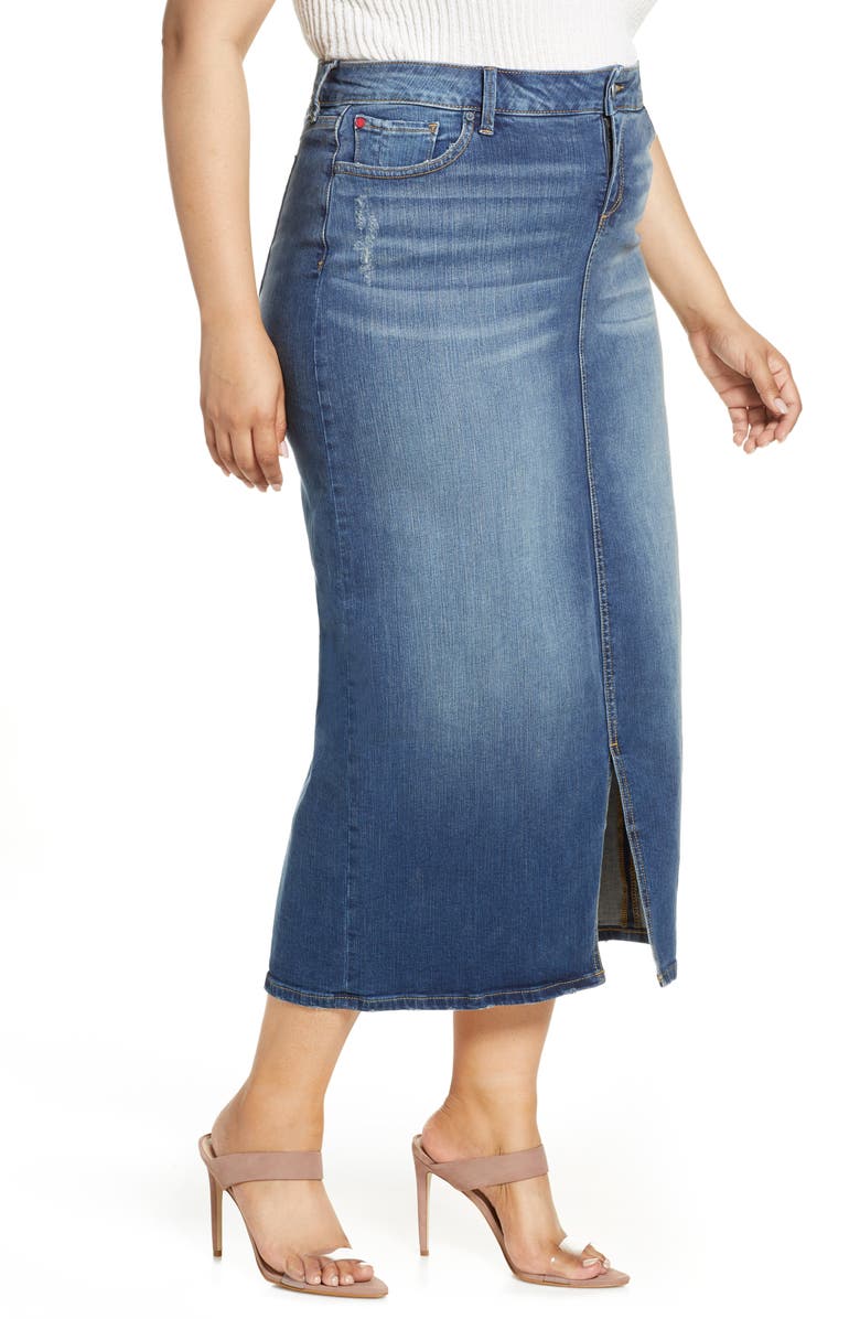 SLINK Jeans Long Denim Skirt, Alternate, color, 