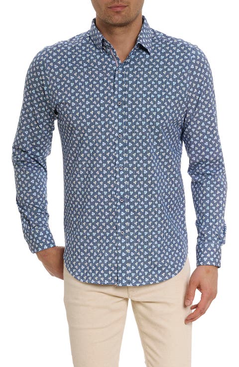 Senan Tailored Fit Floral Cotton Button-Up Shirt