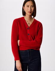 Whistles Cotton V-Neck Cardigan